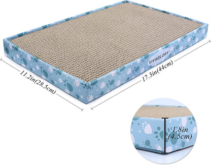Cat Scratching Pad - Cardboard Scratcher Board with Catnip for Indoor Use, Extra Wide 3-Pack for Kittens