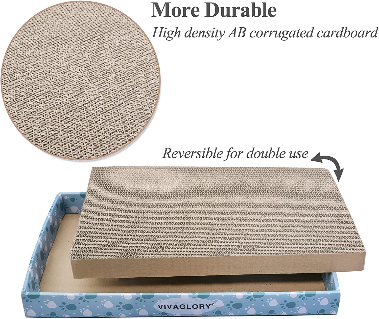 Cat Scratching Pad - Cardboard Scratcher Board with Catnip for Indoor Use, Extra Wide 3-Pack for Kittens