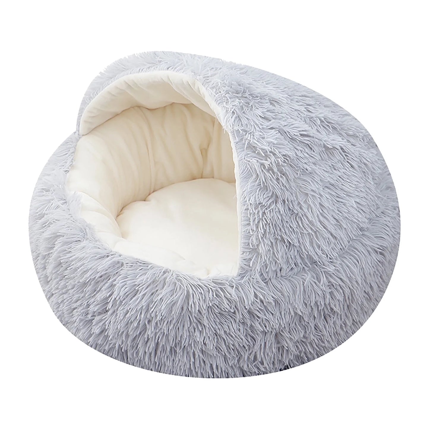 Premium Calming Dog Beds and Cat Cave with Hooded Cover, Removable and Washable Round Design for Small to Medium Pets, Anti-Slip Faux Fur for Enhanced Comfort, Suitable for Pets up to 11 lbs