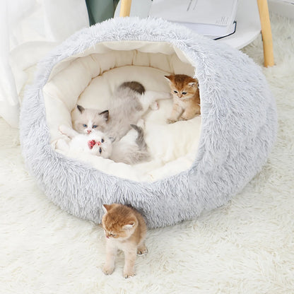 Premium Calming Dog Beds and Cat Cave with Hooded Cover, Removable and Washable Round Design for Small to Medium Pets, Anti-Slip Faux Fur for Enhanced Comfort, Suitable for Pets up to 11 lbs